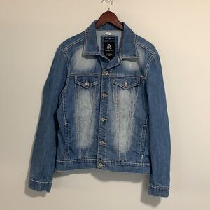 Antique Rivet Faded Denim Jacket Size Medium Faded Blue Jean